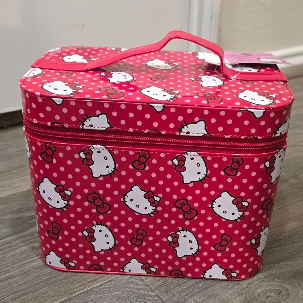 Hello‎ Kitty By Sanrio Bow Logo Vanity Cosmetic Case w/Mirror
